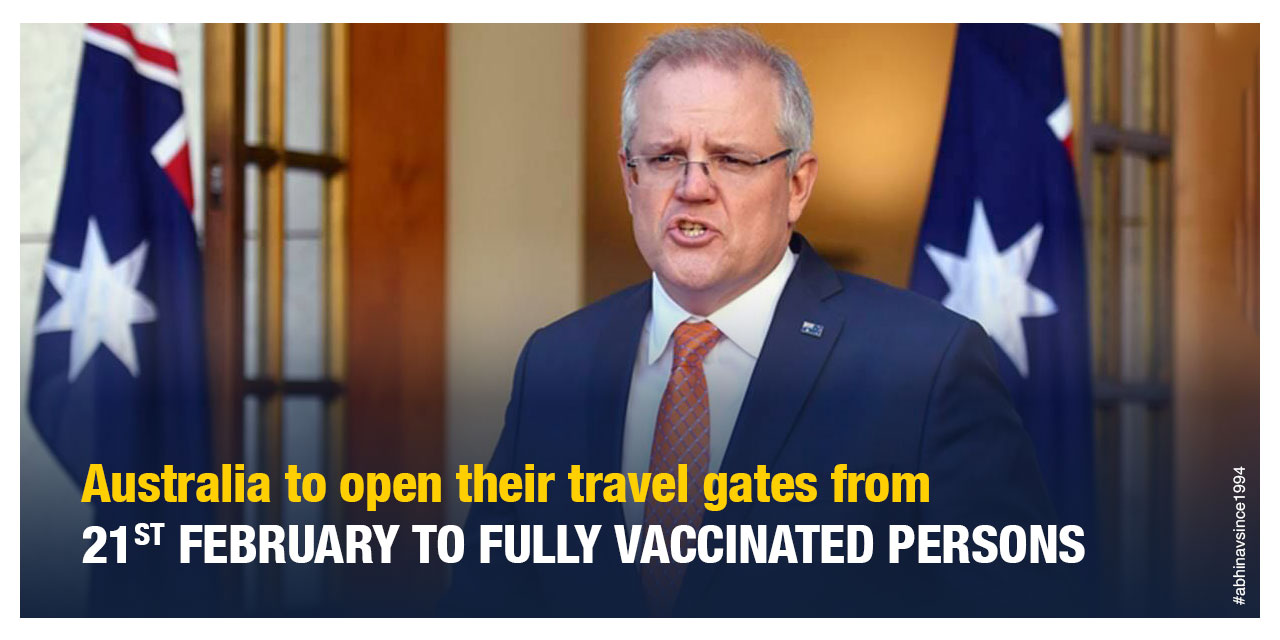 australia-to-open-their-travel-gates-from-21st-february-to-fully-vaccinated-persons